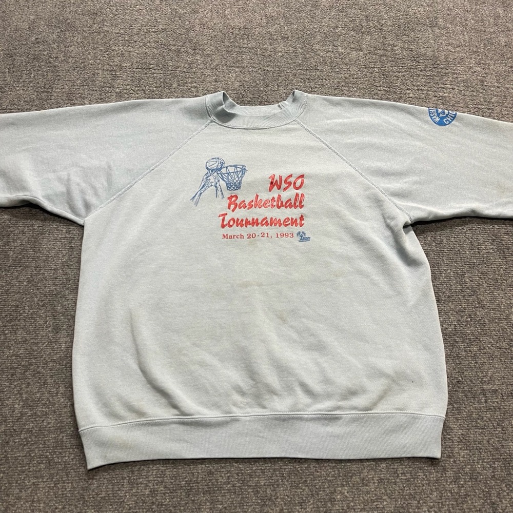 Vintage 1993 Baskeball Light Blue Crewneck Sweatshirt
